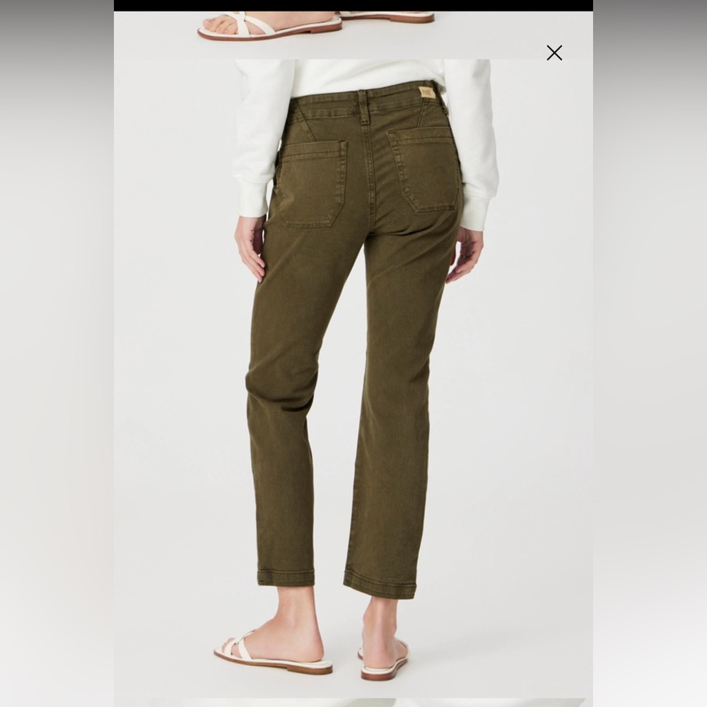 PAIGE Olive Green Straight Leg Women's Jeans
